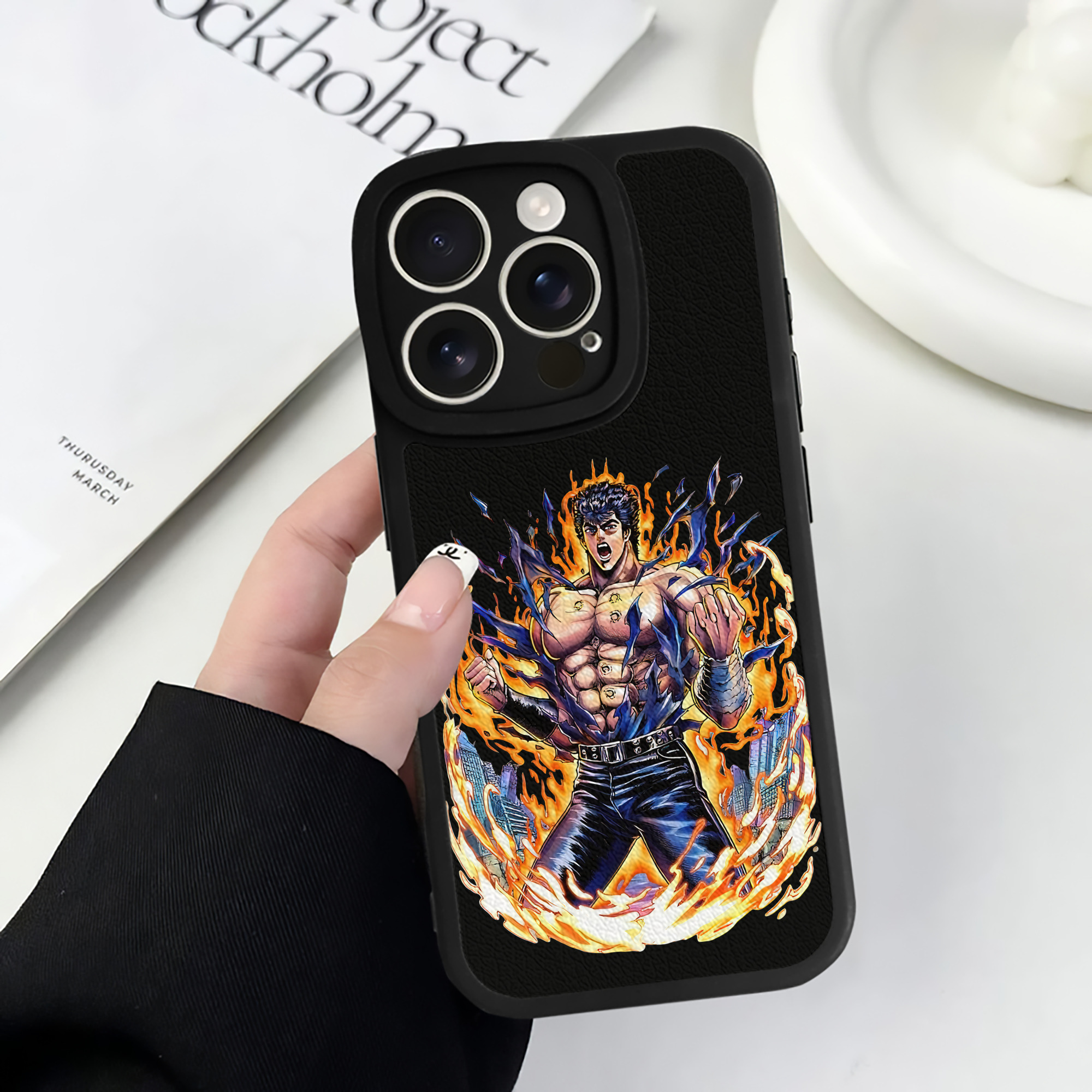 （画像用） 北斗の拳 Fist of the North Star 【iPhone 16シリーズ対応】シリコンスマホケース（レザー調） 材質：シリコン